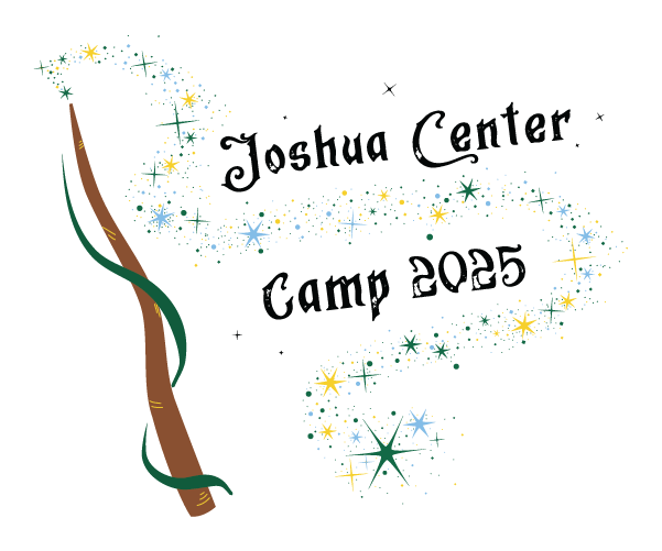 Wand with twinkling stars and magic dust with the words Joshua Center Camp 2025